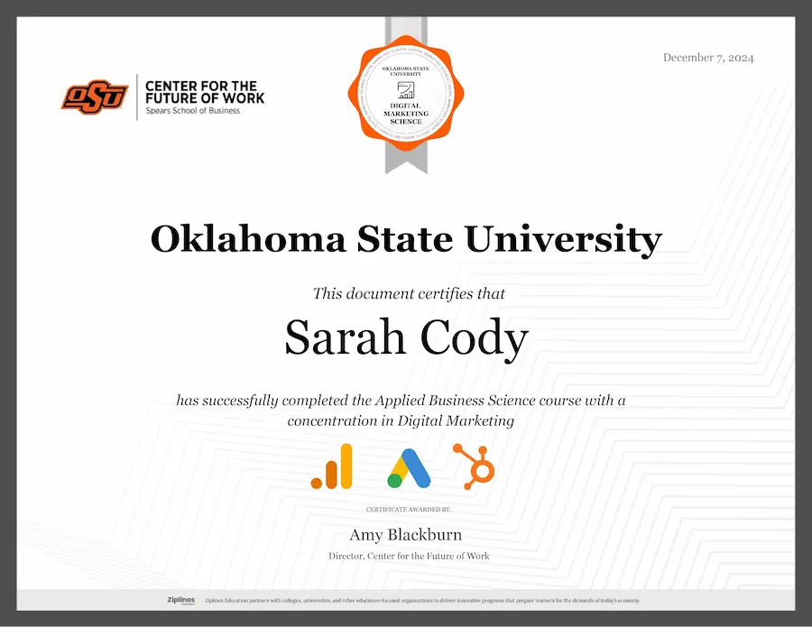 Digital Marketing Science Certification